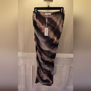 Petal & Pup Abstract Brown Pencil Skirt